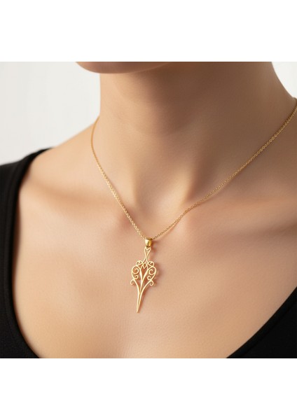 14 Ayar Altın Kolye Ucu Tarak ve Makas GM3837 0.5 gr