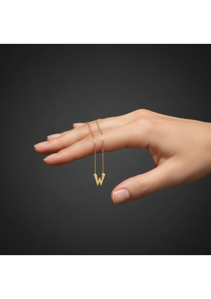 14 Ayar Altın Kolye Ucu Harf W GM3024 0.5 gr fiyatları