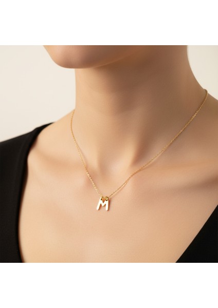 14 Ayar Altın Kolye Ucu Harf M GM2987 0.5 gr