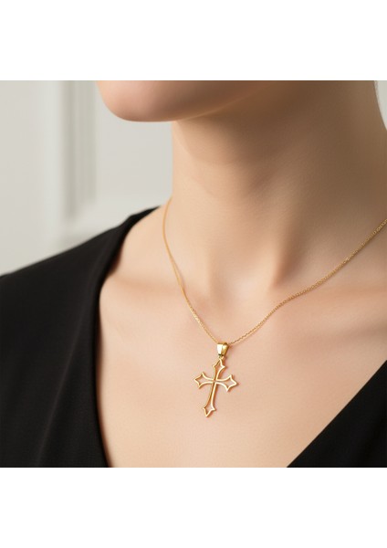 8 Ayar Altın Kolye Ucu Haç GM4245 1 gr