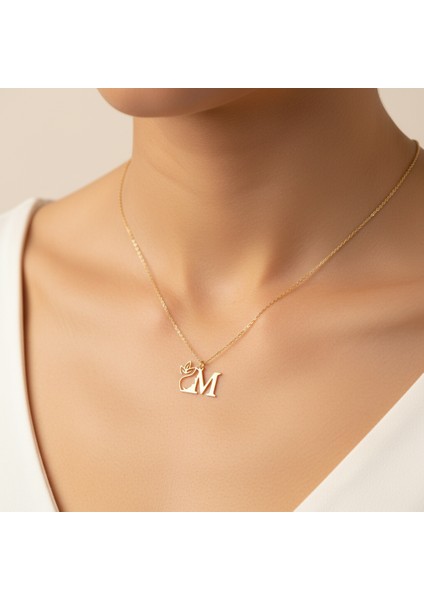 8 Ayar Altın Kolye Ucu Harf M GM2582 0.5 gr