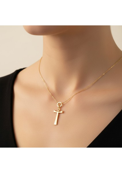14 Ayar Altın Kolye Ucu Mısır Ankh GM4321 0.5 gr