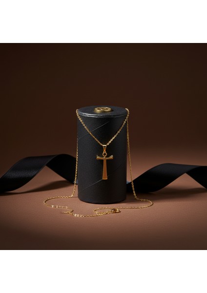 14 Ayar Altın Kolye Ucu Mısır Ankh GM4321 0.5 gr modelleri