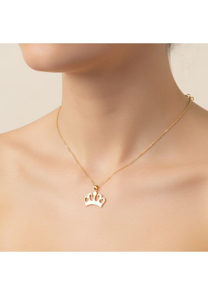 8 Ayar Altın Kolye Ucu Taç GM3887 1 gr