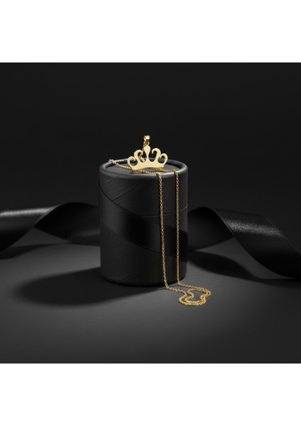 8 Ayar Altın Kolye Ucu Taç GM3887 1 gr modelleri