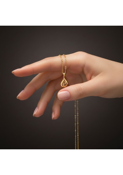 14 Ayar Altın Kolye Ucu Ateş GM3510 0.5 gr fiyatları