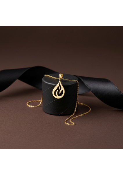 14 Ayar Altın Kolye Ucu Ateş GM3510 0.5 gr modelleri