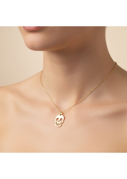 14 Ayar Altın Kolye Ucu Kafatası GM3982 1 gr