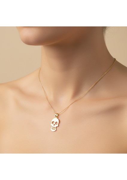 8 Ayar Altın Kolye Ucu Kafatası GM3998 1 gr