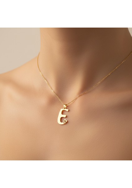 8 Ayar Altın Kolye Ucu Harf E GM6032 0.5 gr
