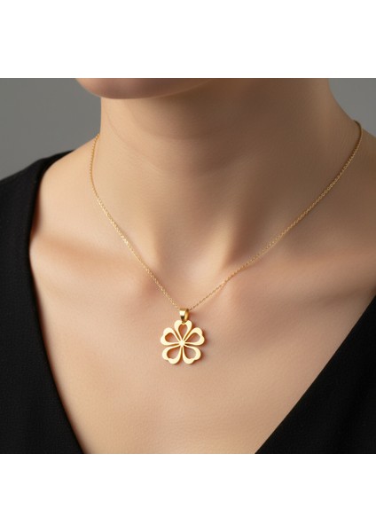 8 Ayar Altın Kolye Ucu Yonca GM3379 1 gr