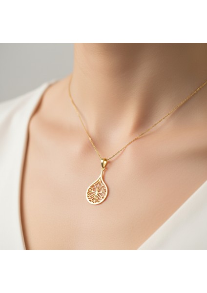 14 Ayar Altın Kolye Ucu Çizgi Sanatı Portresi GM3689 1 gr