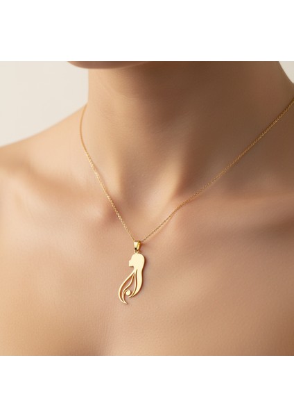 8 Ayar Altın Kolye Ucu Kız GM3753 1 gr