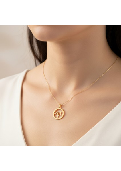 8 Ayar Altın Kolye Ucu Kalp Atışı GM4686 0.5 gr