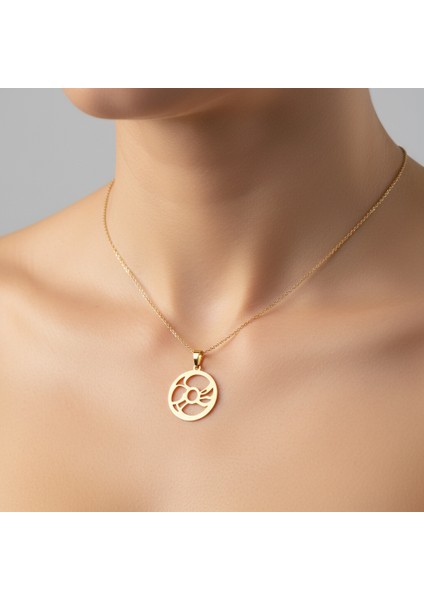 14 Ayar Altın Kolye Ucu Gramofon Plakası GM4655 1 gr