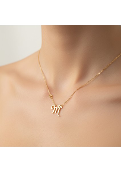 8 Ayar Altın Kolye Ucu Harf M GM2585 0.5 gr