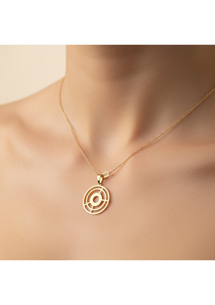 14 Ayar Altın Kolye Ucu Gramofon Plakası GM4676 0.5 gr