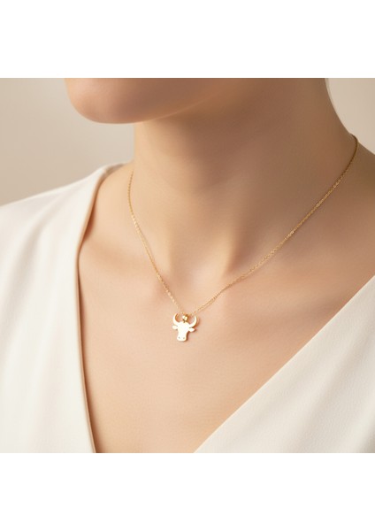 14 Ayar Altın Kolye Ucu Boğa GM5315 0.5 gr