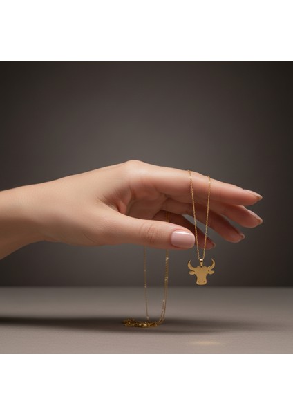 14 Ayar Altın Kolye Ucu Boğa GM5315 0.5 gr fiyatları