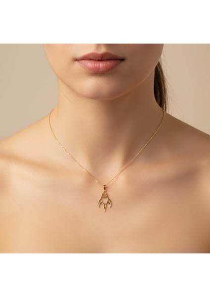 14 Ayar Altın Kolye Ucu Roket Gemisi GM4947 0.5 gr