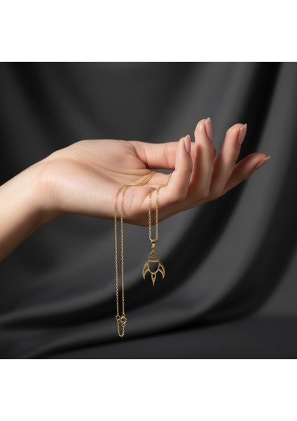 14 Ayar Altın Kolye Ucu Roket Gemisi GM4947 0.5 gr fiyatları