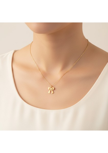 14 Ayar Altın Kolye Ucu Papyon GM3247 1 gr