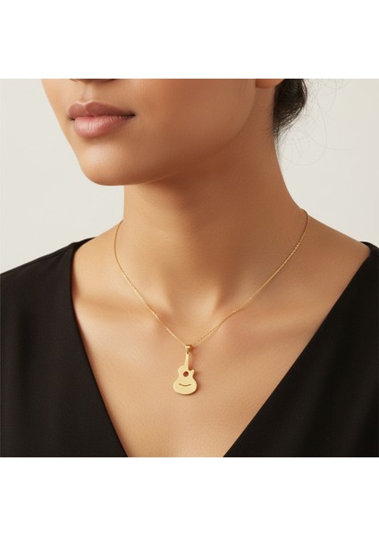 14 Ayar Altın Kolye Ucu Gitar GM4388 1 gr