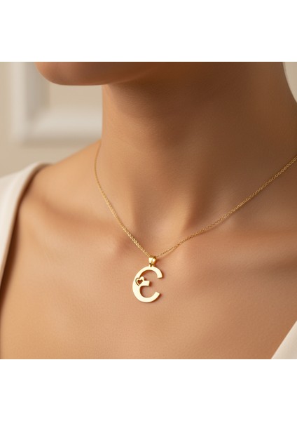8 Ayar Altın Kolye Ucu Harf E GM6033 1 gr