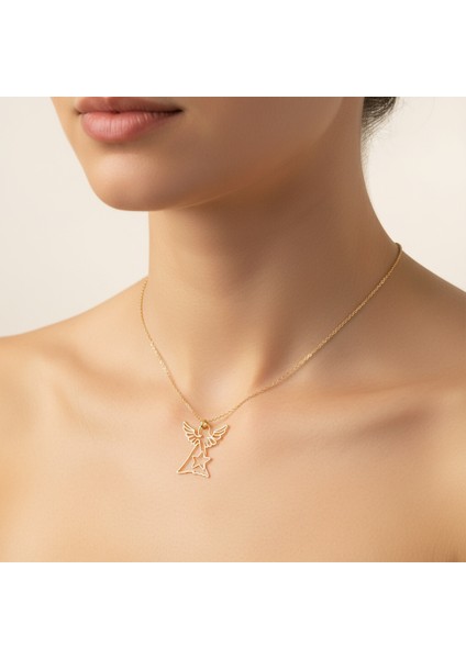 8 Ayar Altın Kolye Ucu Melek GM5986 1 gr