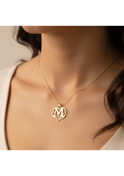14 Ayar Altın Kolye Ucu Harf M GM6130 0.5 gr
