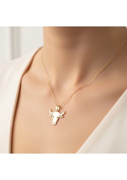 14 Ayar Altın Kolye Ucu Boğa GM5323 1 gr