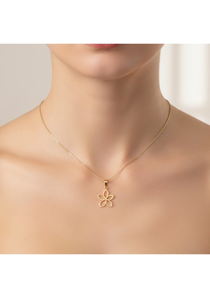 14 Ayar Altın Kolye Ucu Çiçek GM3815 1 gr