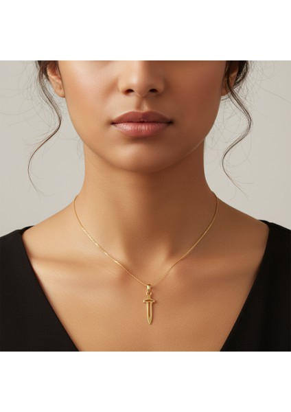 8 Ayar Altın Kolye Ucu Hançer GM4510 0.5 gr