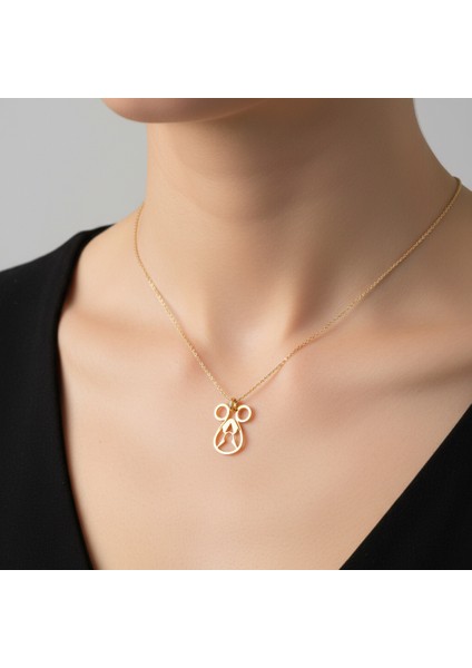 8 Ayar Altın Kolye Ucu Mickey Mouse GM4035 1 gr