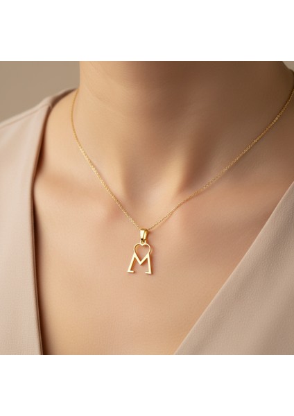8 Ayar Altın Kolye Ucu Harf M GM6121 0.5 gr