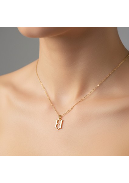 14 Ayar Altın Kolye Ucu Harf H GM6059 1 gr