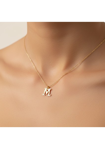 14 Ayar Altın Kolye Ucu Harf M GM6129 0.5 gr
