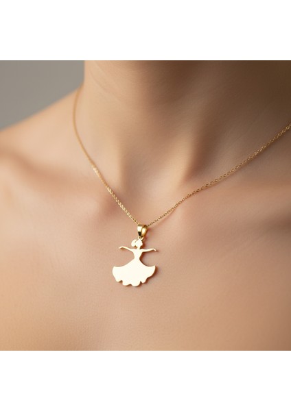 14 Ayar Altın Kolye Ucu Dans GM5372 0.5 gr