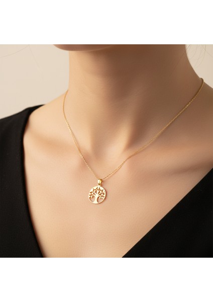 14 Ayar Altın Kolye Ucu Ağaç GM5119 1 gr