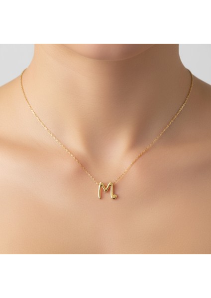 8 Ayar Altın Kolye Ucu Harf M GM6132 1 gr