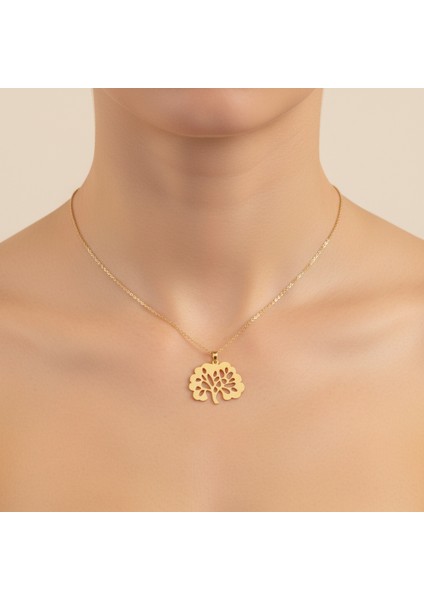 14 Ayar Altın Kolye Ucu Mercan GM4210 0.5 gr