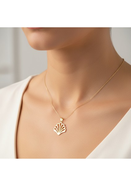 14 Ayar Altın Kolye Ucu Deniz Kabuğu GM5010 0.5 gr