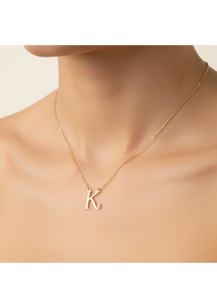 14 Ayar Altın Kolye Ucu Harf K GM6098 1 gr