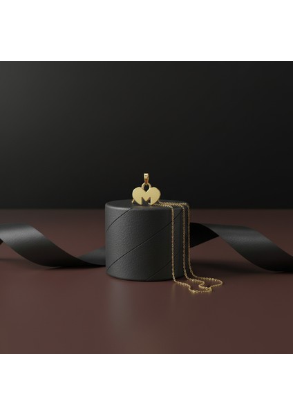 14 Ayar Altın Kolye Ucu Harf M GM6128 0.5 gr modelleri