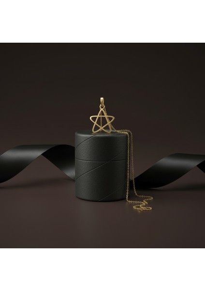 8 Ayar Altın Kolye Ucu Atom GM4435 1 gr modelleri