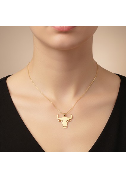 14 Ayar Altın Kolye Ucu Boğa GM5319 0.5 gr