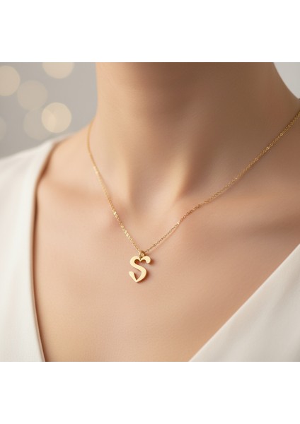 14 Ayar Altın Kolye Ucu Harf S GM6196 1 gr