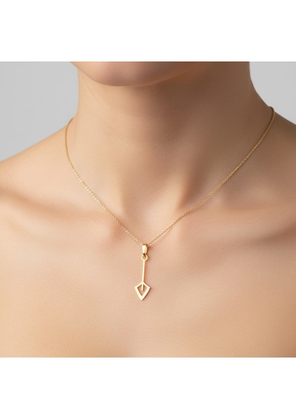 14 Ayar Altın Kolye Ucu Ok GM4136 0.5 gr