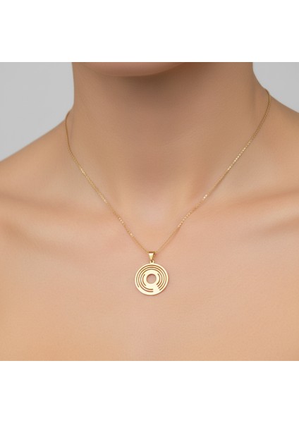 8 Ayar Altın Kolye Ucu Gramofon Plakası GM4670 1 gr