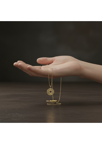 8 Ayar Altın Kolye Ucu Gramofon Plakası GM4670 1 gr fiyatları